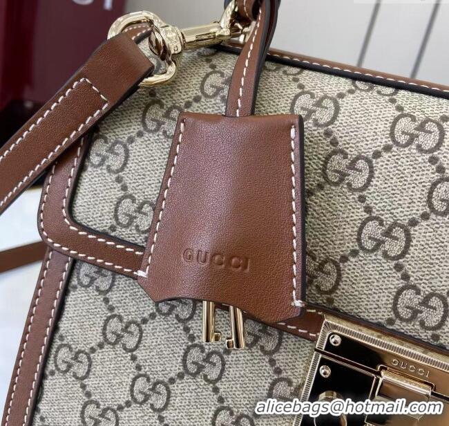 Big Discount Gucci Padlock GG Canvas medium top handle bag 838998 Brown 2025