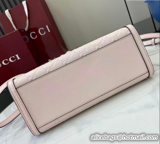 Famous Brand Gucci Padlock GG Leather medium top handle bag 838998 Light Pink 2025