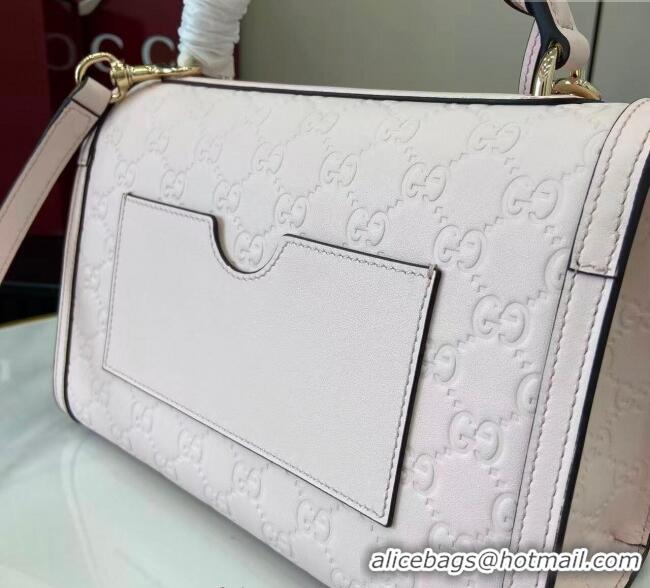 Famous Brand Gucci Padlock GG Leather medium top handle bag 838998 Light Pink 2025