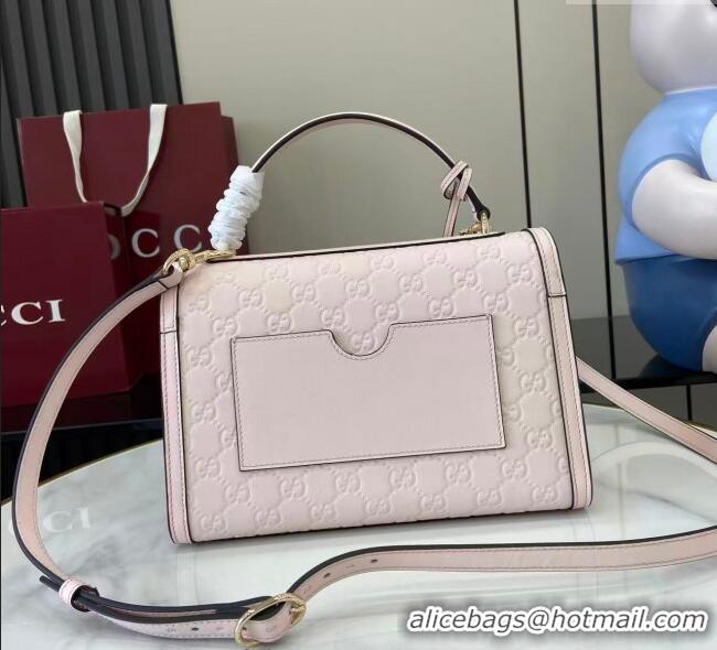Famous Brand Gucci Padlock GG Leather medium top handle bag 838998 Light Pink 2025