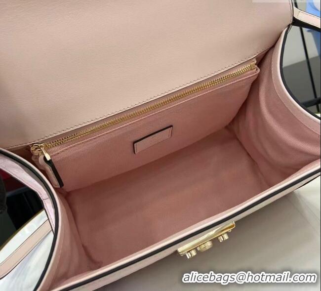Famous Brand Gucci Padlock GG Leather medium top handle bag 838998 Light Pink 2025
