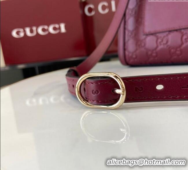 Buy Discount Gucci Padlock GG Leather medium top handle bag 838998 Red 2025
