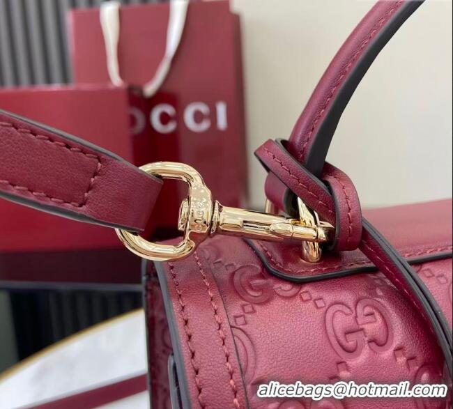 Buy Discount Gucci Padlock GG Leather medium top handle bag 838998 Red 2025
