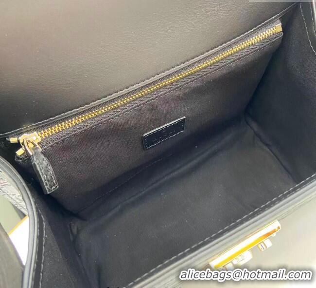 Inexpensive Gucci Padlock GG Leather medium top handle bag 838998 Black 2025