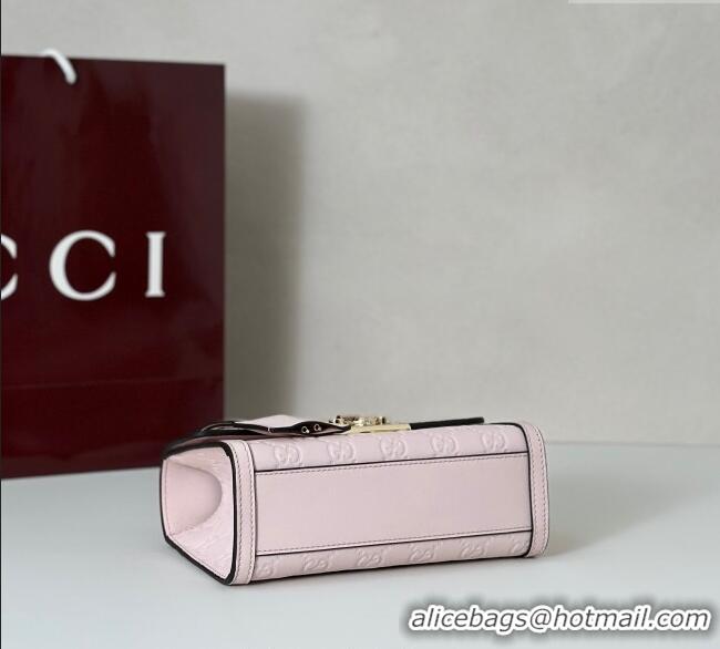 Inexpensive Gucci Padlock GG Leather Small top handle bag 848884 Pink 2025