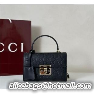 New Style Gucci Padlock GG Leather Small top handle bag 848884 Black 2025