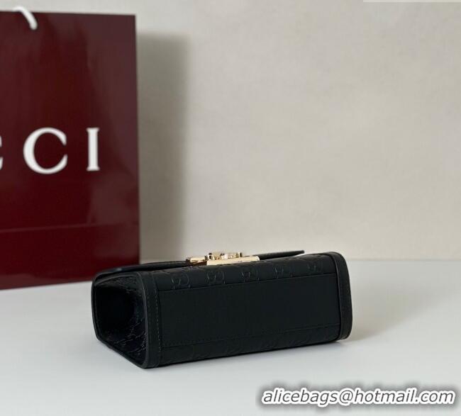 New Style Gucci Padlock GG Leather Small top handle bag 848884 Black 2025