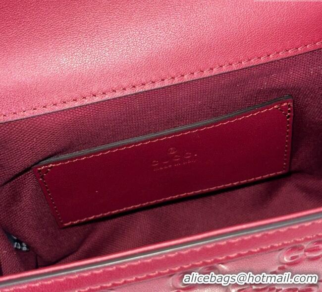 Unique Grade Gucci Padlock GG Leather Small top handle bag 848884 Red 2025