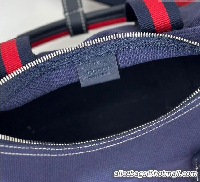 Promotional Gucci Small printed canvas duffle bag 816865 Dark Blue 2025