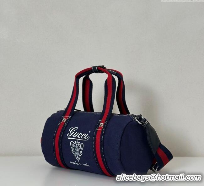 Promotional Gucci Small printed canvas duffle bag 816865 Dark Blue 2025