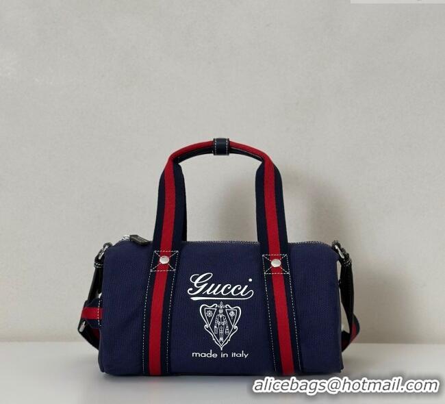 Promotional Gucci Small printed canvas duffle bag 816865 Dark Blue 2025