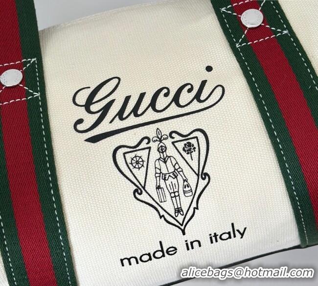 Buy Cheapest Gucci Small printed canvas duffle bag 816865 White 2025