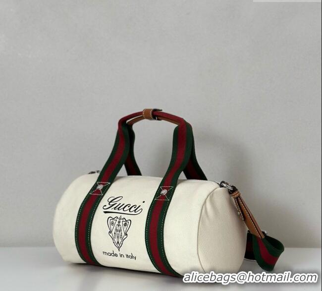 Buy Cheapest Gucci Small printed canvas duffle bag 816865 White 2025