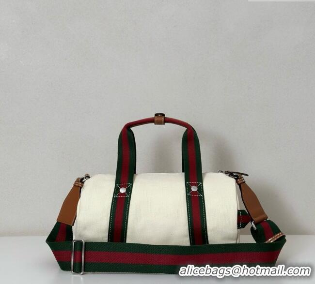 Buy Cheapest Gucci Small printed canvas duffle bag 816865 White 2025