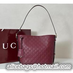 New Design Gucci GG Leather Emblem small shoulder bag 848881 Red 2025