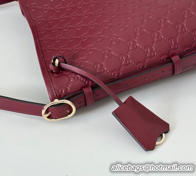 New Design Gucci GG Leather Emblem small shoulder bag 848881 Red 2025