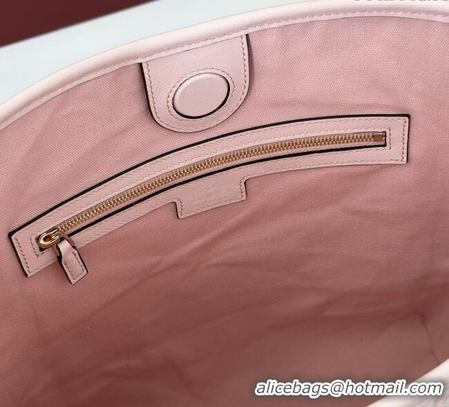Luxury Discount Gucci GG Leather Emblem small shoulder bag 848881 Pink 2025