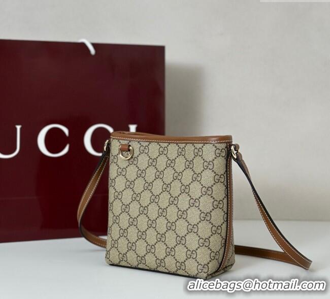 Good Product Gucci GG Canvas Emblem Nano Bucket Bag 847090 Beige/Brown 2025