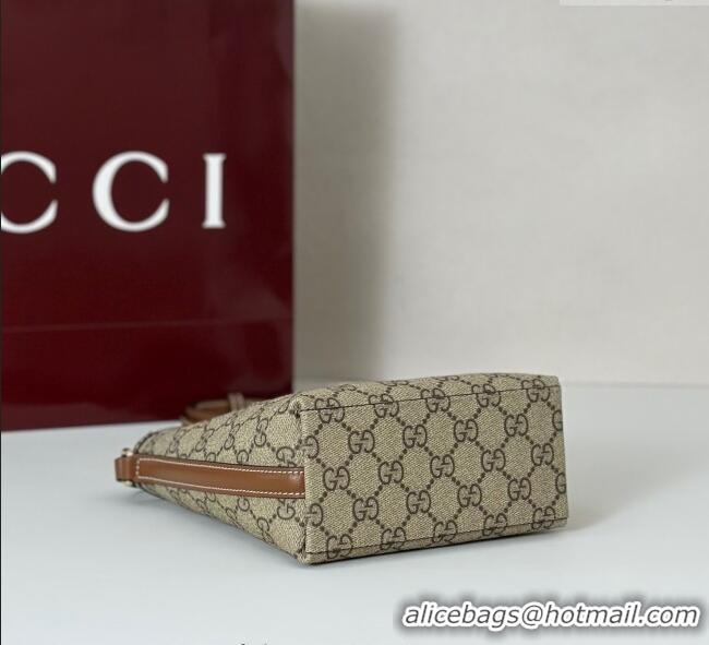 Good Product Gucci GG Canvas Emblem Nano Bucket Bag 847090 Beige/Brown 2025