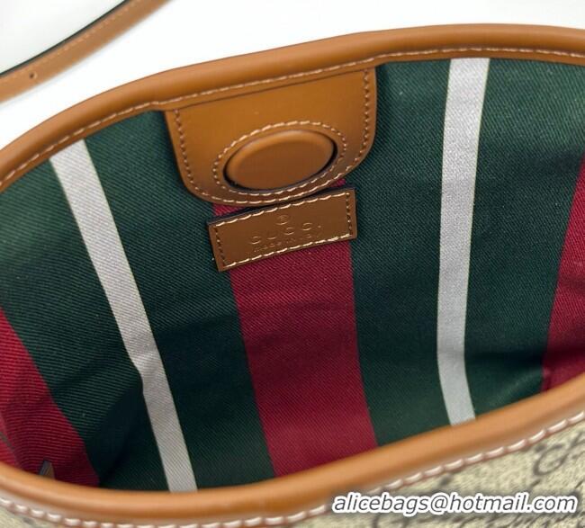 Good Product Gucci GG Canvas Emblem Nano Bucket Bag 847090 Beige/Brown 2025