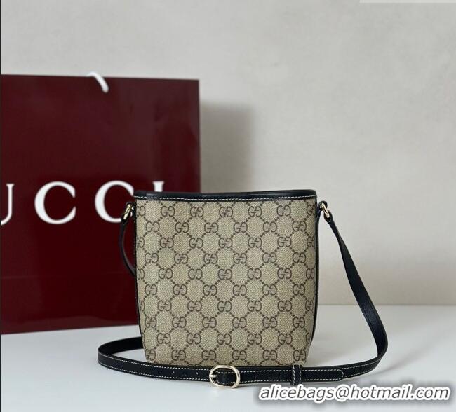 Low Cost Gucci GG Canvas Emblem Nano Bucket Bag 847090 Beige/Black 2025
