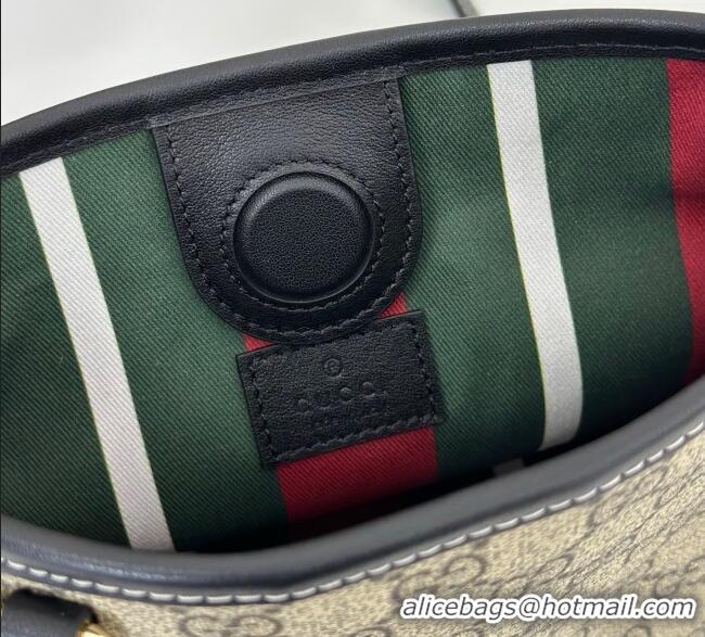 Low Cost Gucci GG Canvas Emblem Nano Bucket Bag 847090 Beige/Black 2025