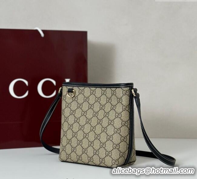 Low Cost Gucci GG Canvas Emblem Nano Bucket Bag 847090 Beige/Black 2025