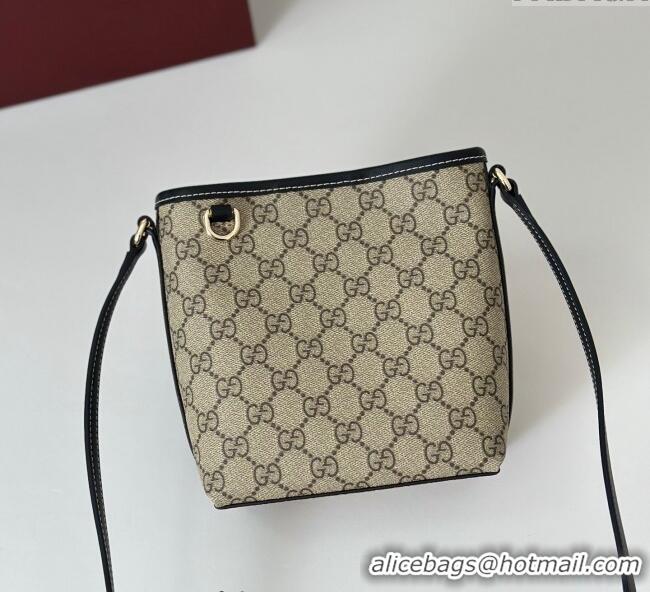 Low Cost Gucci GG Canvas Emblem Nano Bucket Bag 847090 Beige/Black 2025