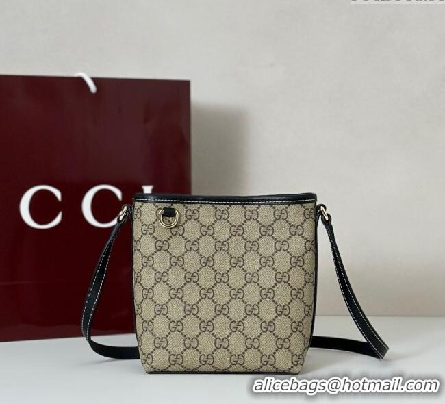 Low Cost Gucci GG Canvas Emblem Nano Bucket Bag 847090 Beige/Black 2025