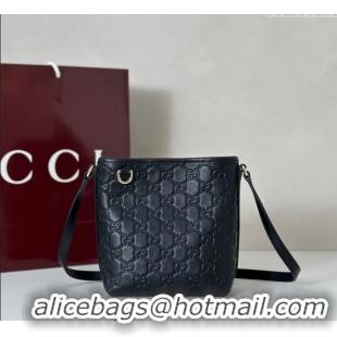 Best Price Gucci GG Leather Emblem Nano Bucket Bag 847090 Black 2025