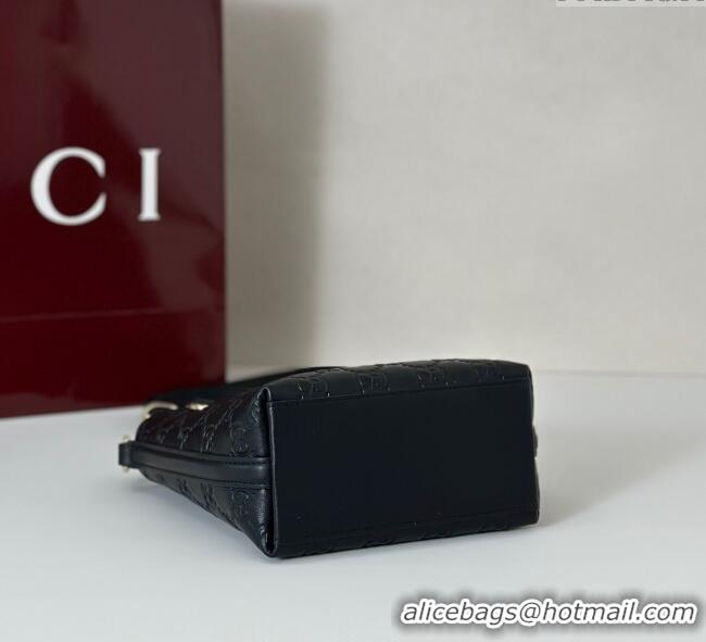 Best Price Gucci GG Leather Emblem Nano Bucket Bag 847090 Black 2025