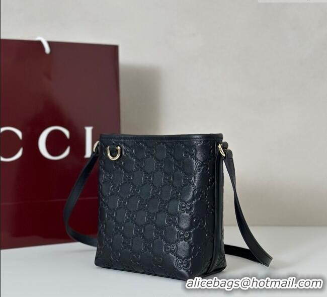 Best Price Gucci GG Leather Emblem Nano Bucket Bag 847090 Black 2025