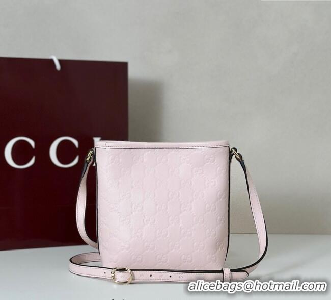 Best Price Gucci GG Leather Emblem Nano Bucket Bag 847090 Pink 2025