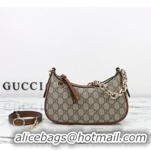 Modern Classic Gucci GG Canvas Emblem Small Shoulder bag 847447 Beige/Brown 2025