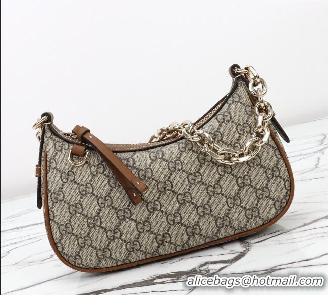 Modern Classic Gucci GG Canvas Emblem Small Shoulder bag 847447 Beige/Brown 2025