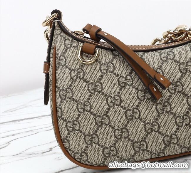 Modern Classic Gucci GG Canvas Emblem Small Shoulder bag 847447 Beige/Brown 2025