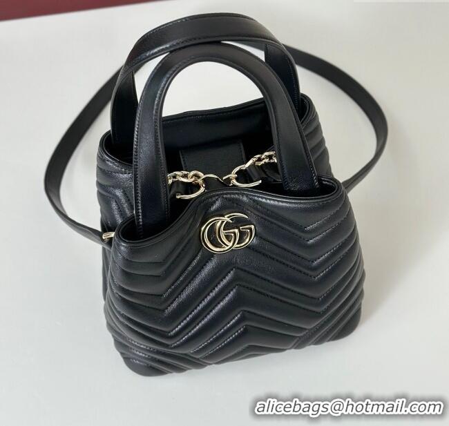 Grade Design Gucci Betty Chevron Leathe Small Tote Bag 847386 Black 2025