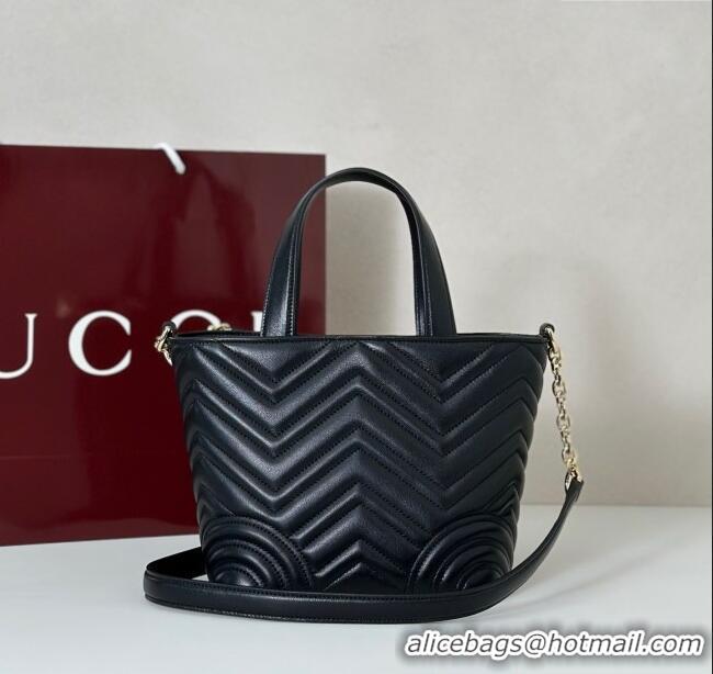 Grade Design Gucci Betty Chevron Leathe Small Tote Bag 847386 Black 2025