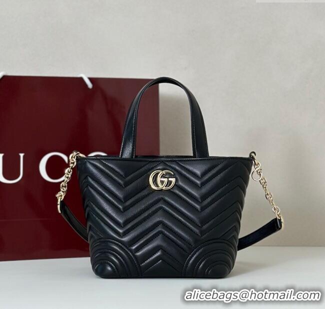 Grade Design Gucci Betty Chevron Leathe Small Tote Bag 847386 Black 2025