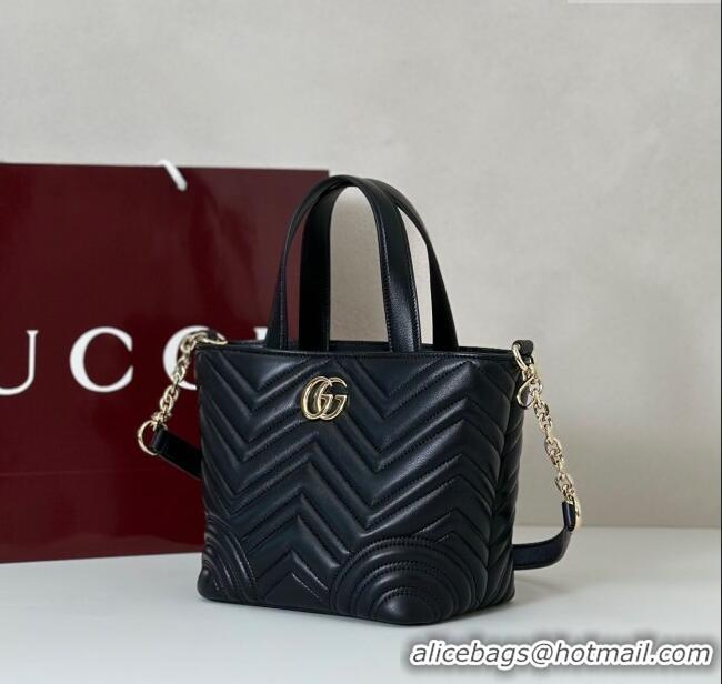 Grade Design Gucci Betty Chevron Leathe Small Tote Bag 847386 Black 2025