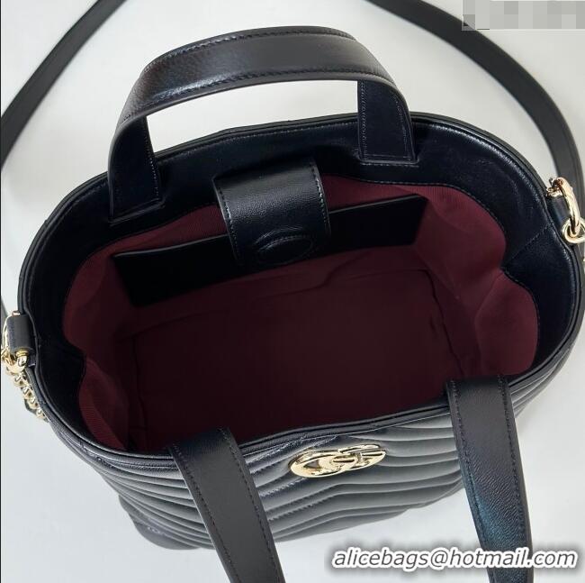 Grade Design Gucci Betty Chevron Leathe Small Tote Bag 847386 Black 2025