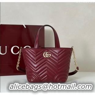Best Price Gucci Betty Chevron Leathe Small Tote Bag 847386 Red 2025