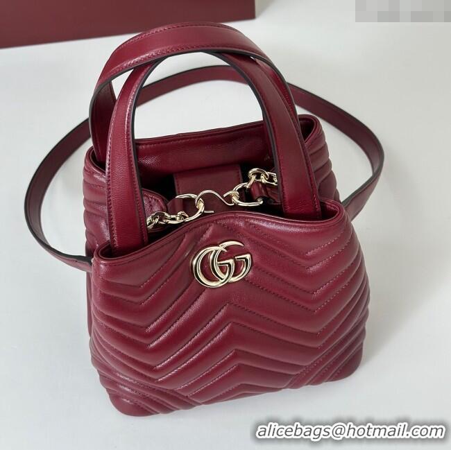 Best Price Gucci Betty Chevron Leathe Small Tote Bag 847386 Red 2025