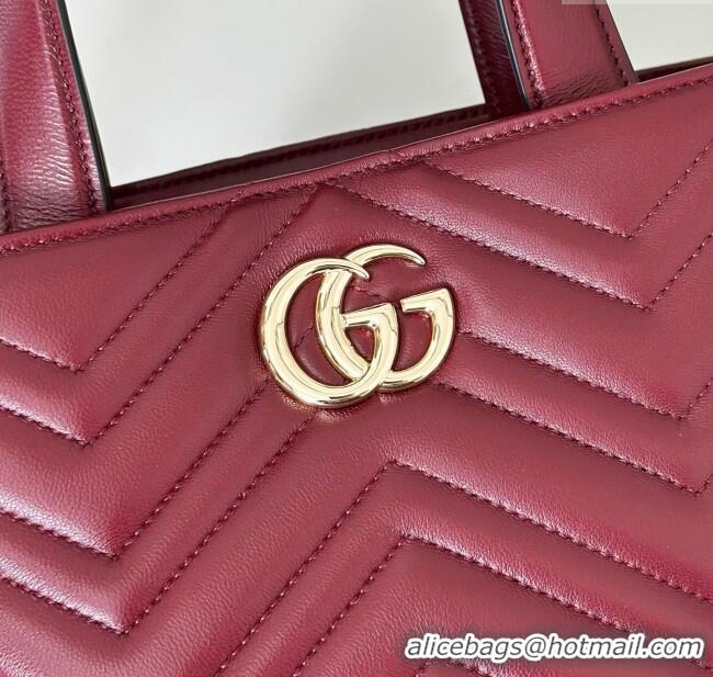 Best Price Gucci Betty Chevron Leathe Small Tote Bag 847386 Red 2025