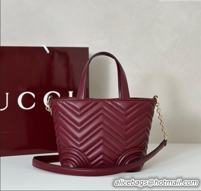 Best Price Gucci Betty Chevron Leathe Small Tote Bag 847386 Red 2025