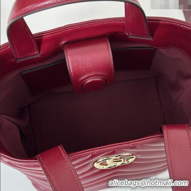 Best Price Gucci Betty Chevron Leathe Small Tote Bag 847386 Red 2025
