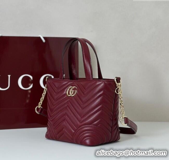 Best Price Gucci Betty Chevron Leathe Small Tote Bag 847386 Red 2025