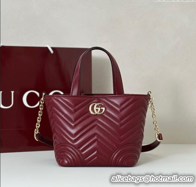 Best Price Gucci Betty Chevron Leathe Small Tote Bag 847386 Red 2025