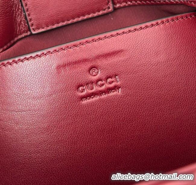 Best Price Gucci Betty Chevron Leathe Small Tote Bag 847386 Red 2025