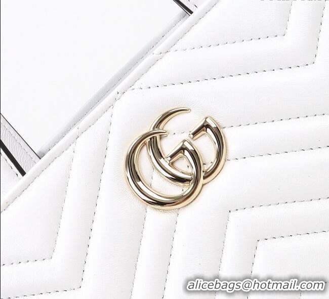 Good Quality Gucci Betty Chevron Leathe Small Tote Bag 847386 White 2025